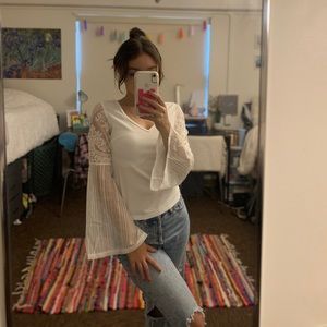 White laced blouse